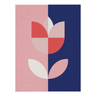 Minimalistischer skandinavischer geometrischer Tul Poster