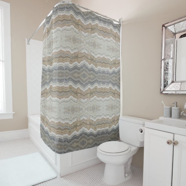 Minimalistischer skandinavischer Granitbrauner gra Duschvorhang (Beispiel)