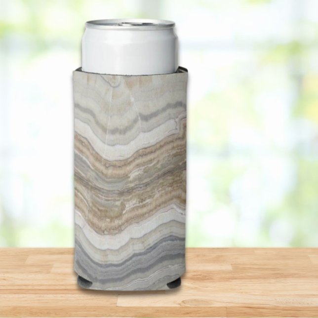 Minimalistischer skandinavischer Granitbrauner gra Selters Dosenkühler (minimalist scandinavian granite brown grey marble seltzer can cooler)