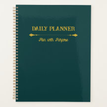 Minimalistischer Smaragd-Gold-Planer