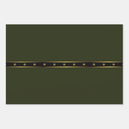 Minimalistischer Smaragdschwarz und goldgeometrisc Geschenkpapier Set