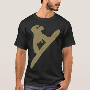 Minimalistischer Snowboarder Wintersport Mädchen T-Shirt