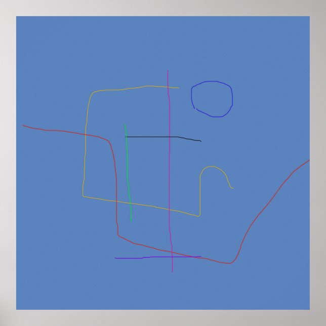 Minimalistischer Solid Blue Hintergrund Poster (Vorne)