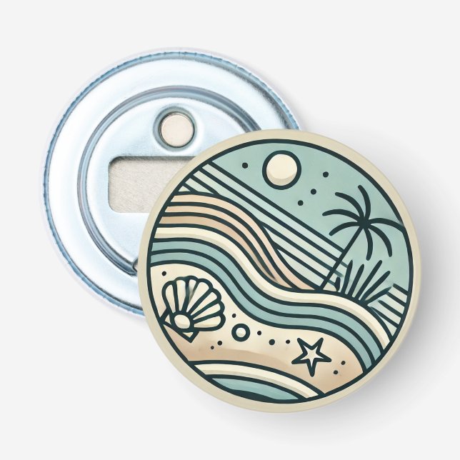 Minimalistischer Sommerstrand Flaschenöffner (Vorderseite)