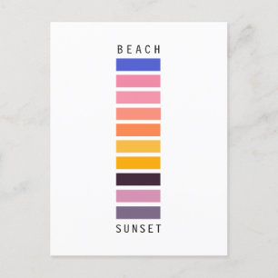 Minimalistischer Sonnenuntergang am Strand Florida Ankündigungspostkarte