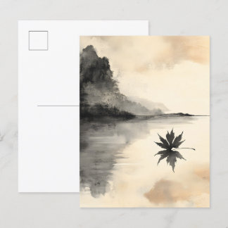 Minimalistischer Sonnenuntergang im Herbst ruhiger Ankündigungspostkarte