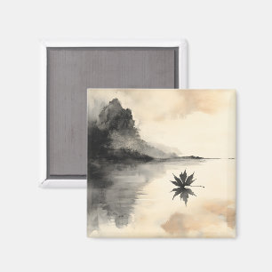 Minimalistischer Sonnenuntergang im Herbst ruhiger Magnet