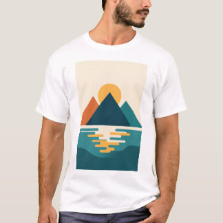 Minimalistischer Sonnenuntergang T - Shirt
