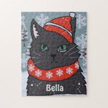 Minimalistischer Spaß Schwarze Katze auf Hochtoure