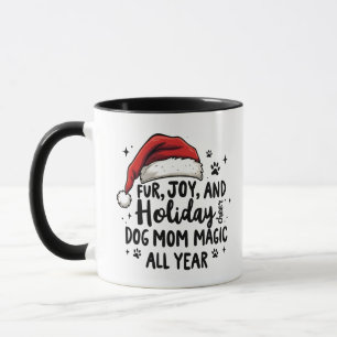 Minimalistischer Spaß Weihnachtshut und Typografie Tasse
