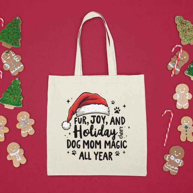 Minimalistischer Spaß Weihnachtshut und Typografie Tragetasche (Von Creator hochgeladen)