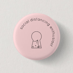 Minimalistischer Spaß zur sozialen Distanzierung  Button