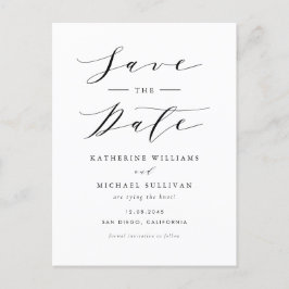 Minimalistischer SQL-QR-Code Save the Date Postkarte