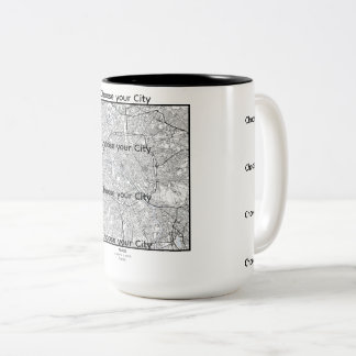 Minimalistischer Stadtplan‑Becher Zweifarbige Tasse