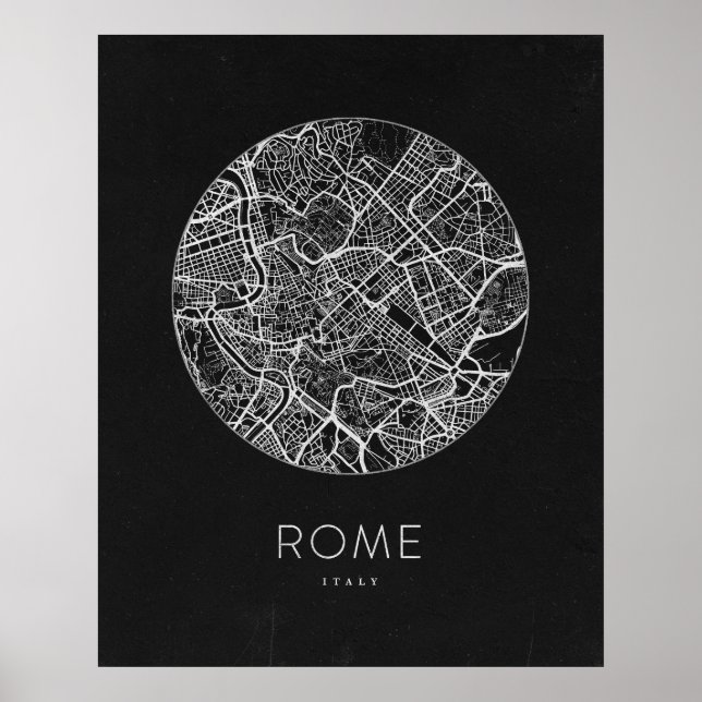 Minimalistischer Stadtplan von Rom Poster (Vorne)