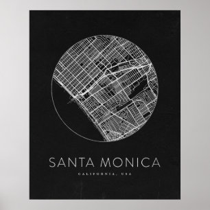 Minimalistischer Stadtplan von Santa Monica Poster