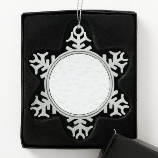 Minimalistischer Star - Weiß Schneeflocken Zinn-Ornament