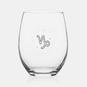 Minimalistischer Steinbock-Zodiac-Stemless-Weingla Weinglas Ohne Stiel