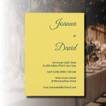 Minimalistischer Stil | Calligrafy Schriftart Wedd Einladung<br><div class="desc">Minimalistischer Stil | Lemon Chiffon Background und Dark Slate Gray Retro Romantischer Schreibmaschinenarbeiter Schriftart mit UAWG website Details Hochzeit Einladung</div>