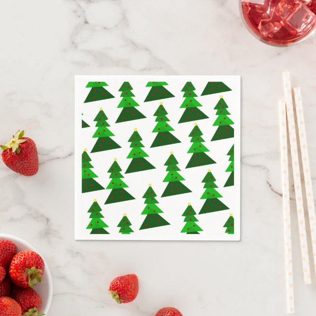 Minimalistischer Stil Niedliche Weihnachtsbaummust Serviette (Beispiel)