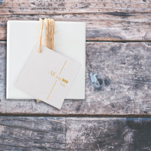 Minimalistischer, stilvoller Brief Square Foil Gef Geschenkanhänger