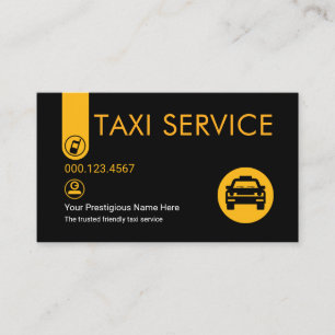 Minimalistischer stilvoller gelber Taxi-Reiter Visitenkarte