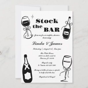 Minimalistischer Stock Die Bar Dusche Einladung