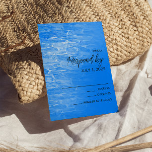 Minimalistischer Strand in Azurblau RSVP Karte