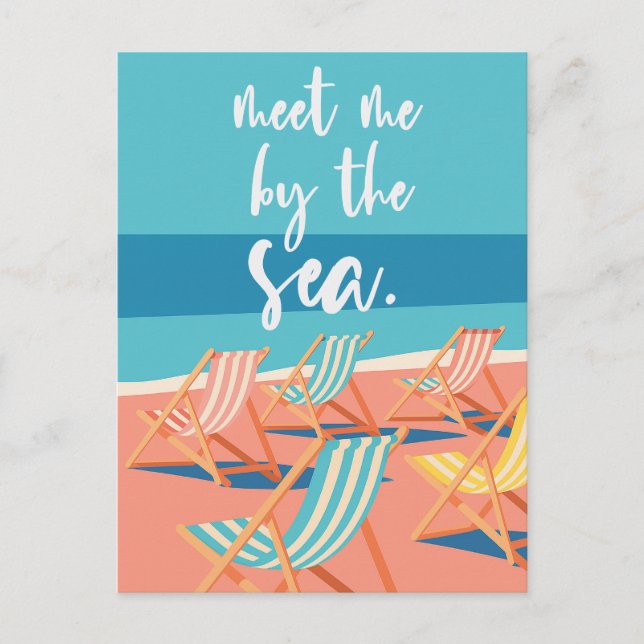 Minimalistischer Strand Postkarte (Vorderseite)
