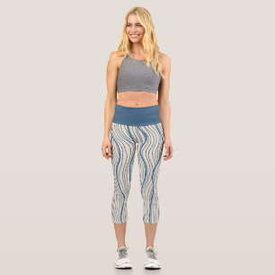 Minimalistischer Streifen sportlich Capri Leggings