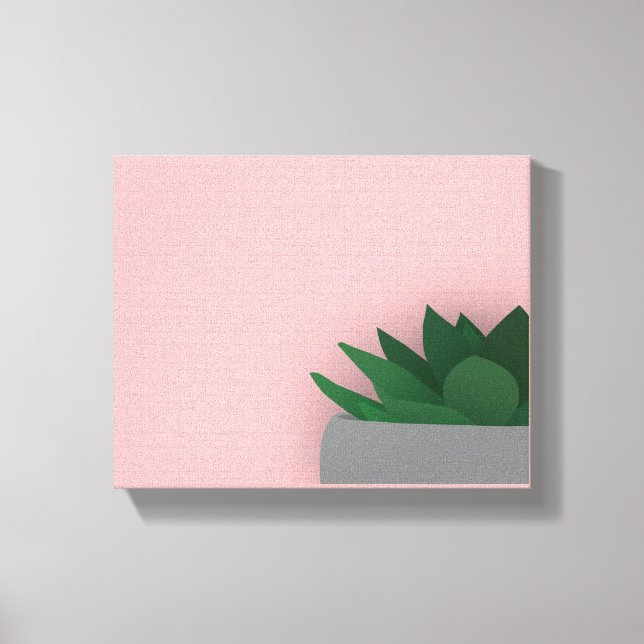 Minimalistischer Sukkulent Leinwanddruck (Vorderseite)