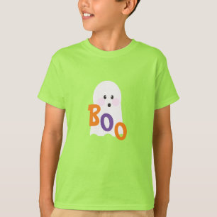 Minimalistischer süßer Geist mit Halloween-Buchsta T-Shirt
