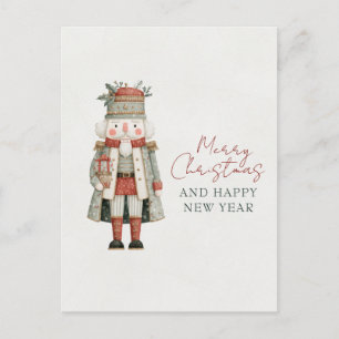 Minimalistischer süßer Nussknacker Weihnachten Postkarte