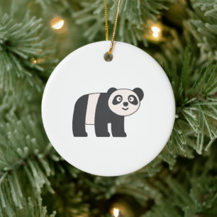 Minimalistischer süßer Panda-Bär-Flachkunst Keramik Ornament