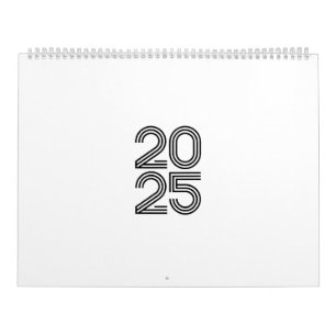 Minimalistischer T - Shirt 2025 - Entwurf für das Kalender