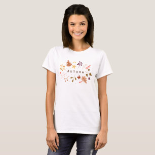 Minimalistischer T - Shirt der Herbstflora