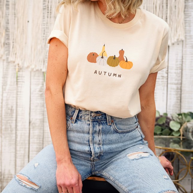 Minimalistischer T - Shirt von Pumpkins im Herbst (Von Creator hochgeladen)