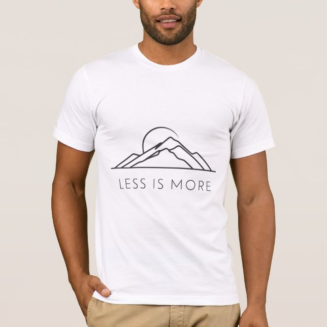 Minimalistischer T - Shirt "Weniger ist mehr" Grap (Vorderseite)