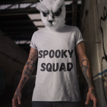Minimalistischer T - Shirt zu Halloween Spooky Cre