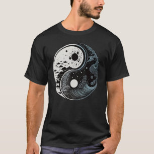 Minimalistischer Taoismus Yin Yang Symbol auf Simp T-Shirt