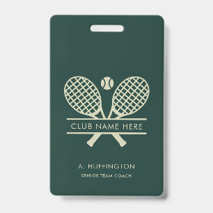 Minimalistischer Tennisclub-Name Mitarbeiter-ID Be Ausweis