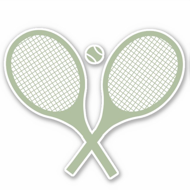 Minimalistischer Tennisplatz Racquets Ball Aufkleber (Vorderseite)