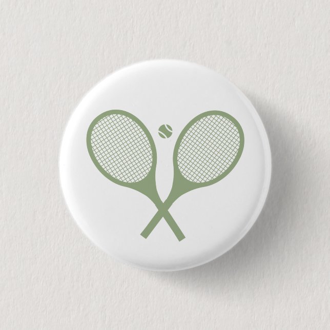 Minimalistischer Tennisplatz Racquets Ball Button (Vorderseite)