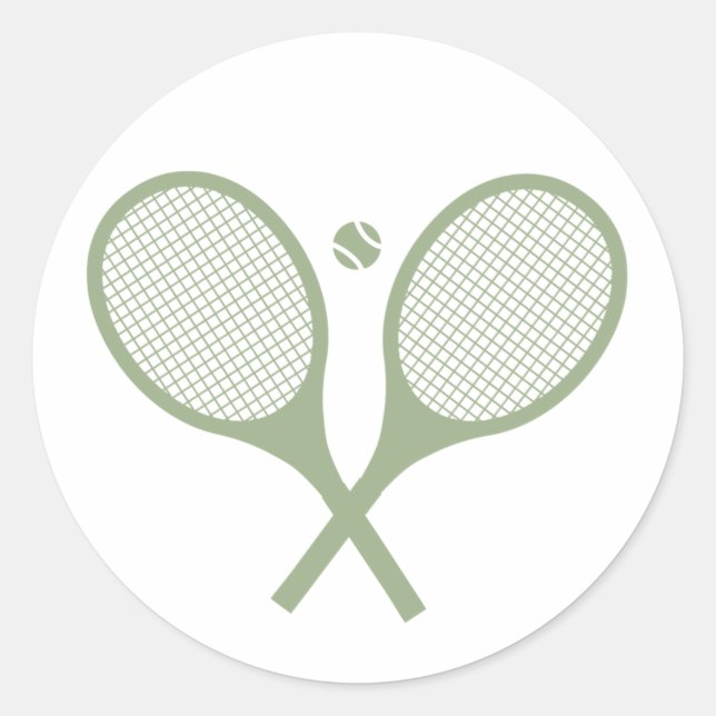 Minimalistischer Tennisplatz Racquets Ball Runder Aufkleber (Vorderseite)