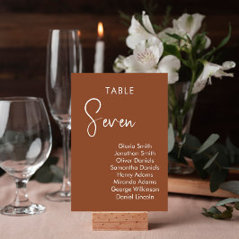 Minimalistischer Terracotta, elegante Tischnummer