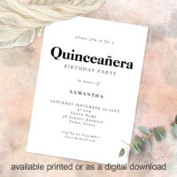 Minimalistischer Text beliebiger Farbe Quinceañera