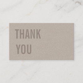 Minimalistischer Text Kraft Paper Danke & Rabatt Visitenkarte