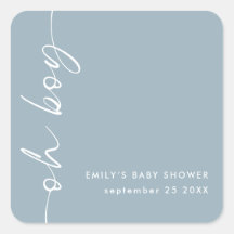 Minimalistischer Textname Oh Boy Dusty Blue Baby D