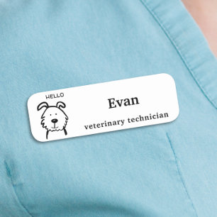 Minimalistischer Tierarzthelfer für Hunde Namensschild