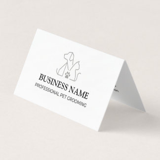 Minimalistischer Tierpfleger Elegantes Logo Monoli Visitenkarten
